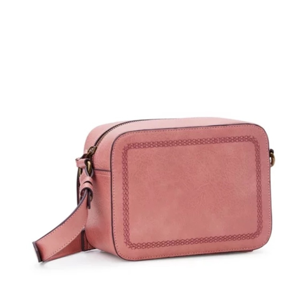 Time and Tru Women's Old Rose Pink Addie Camera Crossbody Handbag NWT